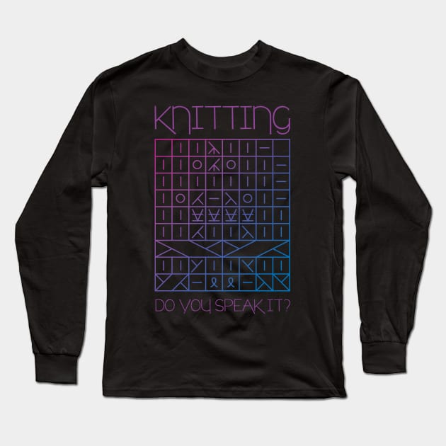 Knitting, Do You Speak It? Long Sleeve T-Shirt by polliadesign